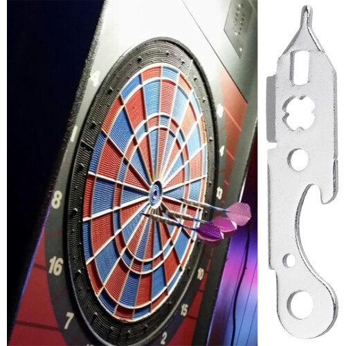 Dart tip remover – Robust metal tool for broken arrow tips, multifunctional dart accessory silver 1