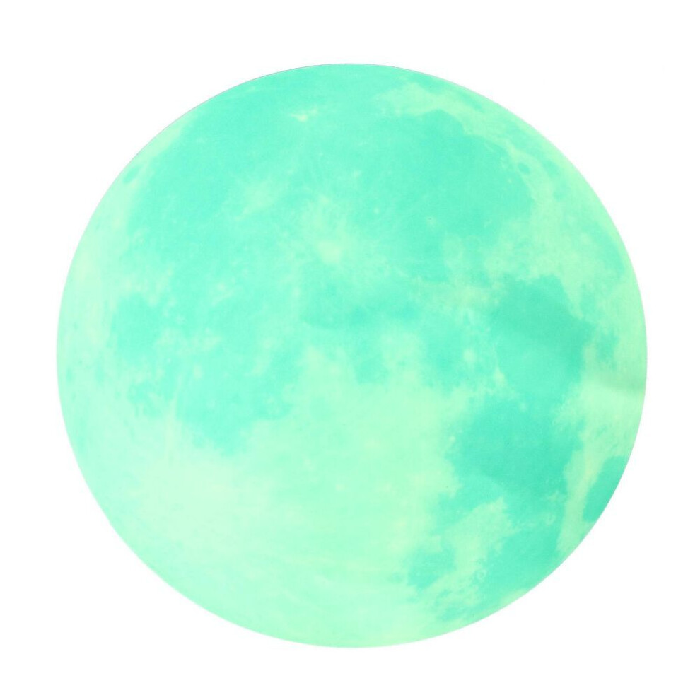 Cyan Green Light Moon Design Fluorescent Wall Sticker Self Adhesive Decorative Sticker Decal