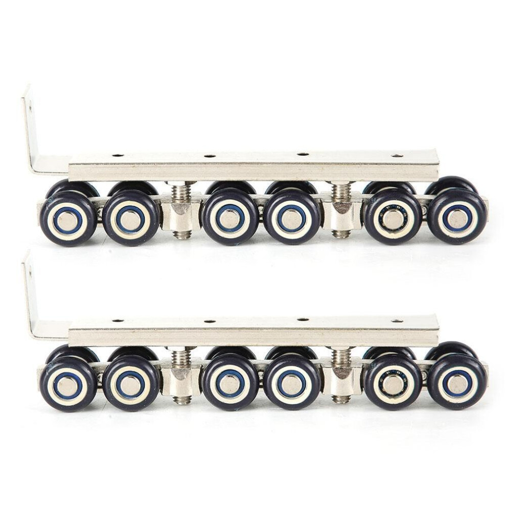 2pcs Household 12 Wheels Hangers Roller Mute Sliding Door Gate Roller Pulley Door Closet Hardware