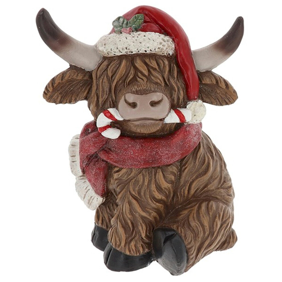 Shudehill Giftware (Extra Large) Merry Christmas Highland Cows Ornament Figurine