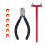 Archery, square Tsquare, aluminum alloy, hunting measuring tool, bows, arrows, bowstring, positioning scale red 1