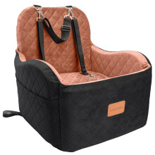 Lealchum Dog Booster Car Seat for S/M Dogs Up to 35lbs Soft 6in Elevated Cushion Fits in Front/Back Seat Fully Detachable and Washable 2 Storage Pocke