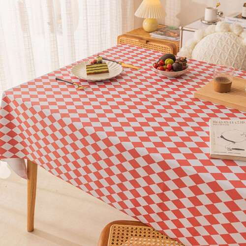 Vinyl tablecloth with plaid pattern, Wipeable, Rectangular, Heavy, Wipeable, plasticPVC tablecloth(Size:Round 120cm/47.24in,Color:1) Ref: 9031