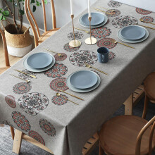 Vinyl Tablecloth Heat Resistant AntiWrinkle Table Linen for Outdoor Garden 100x160cm