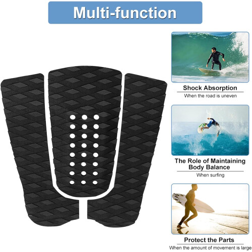 Surfboard Traction Pad NonSlip Traction Pad Tailpad Deck Grip Surfboard Traction Pads Black Ref: 9088 2