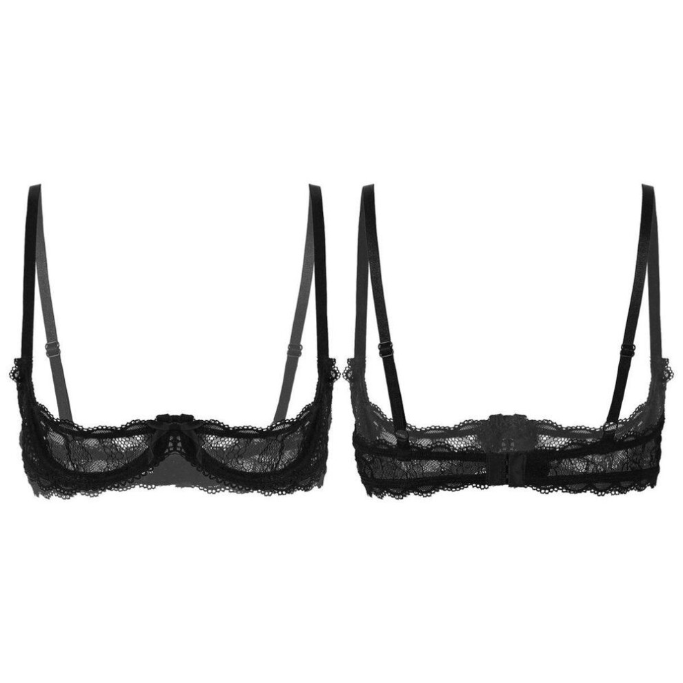 (black, S) Women Push Up Lace Bra Plus Size Sexy Bralette Underwear Female Lingerie Brassiere Romantic Underwired Bras