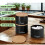 Set of 3 Black Stacking Canisters  Tea Coffee Sugar Storage Jars 2