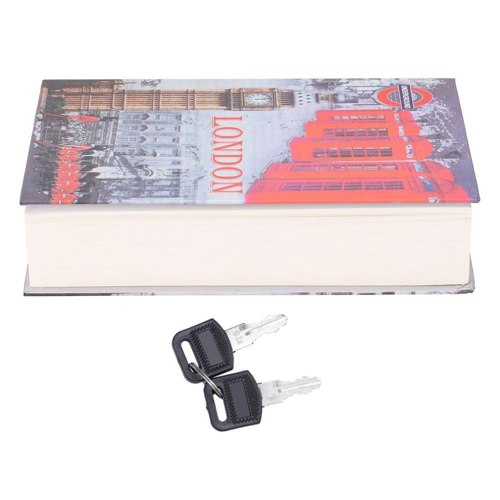 Simulation Book Security Locking Box Cash Coin Money Storage Safe Case With Keys