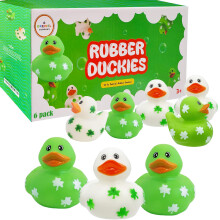 St. Patrick's Rubber Duck Toy Duckies Shamrock designfor Kids Bath Birthday Gifts Baby Showers Summer Beach and Pool Activity 2"""" (6-Pack)