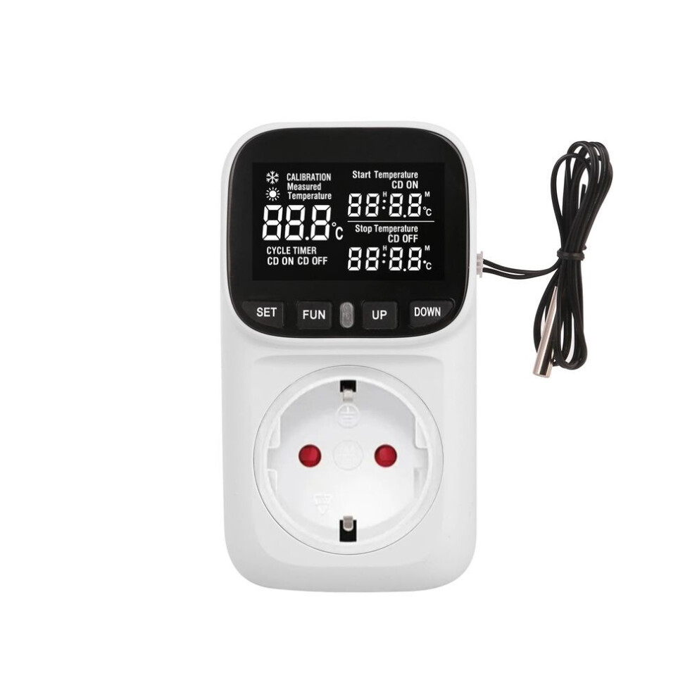 Digital Temperature Controller Socket Thermostat Eu Plug 220v With Timer Switch Heating Cooling For Refrigerator Aquaculture