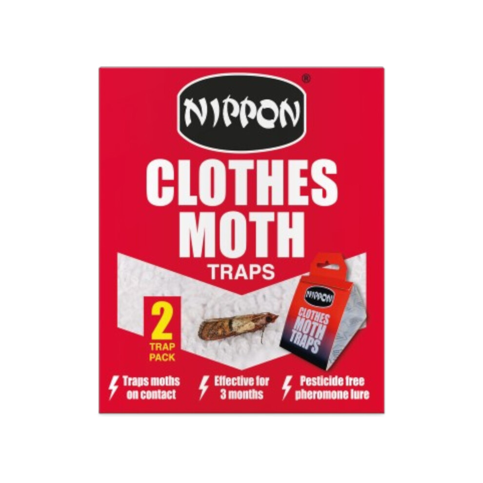 Nippon Clothes Moth Trap Odourless, Pesticide-Free Protection 2 Pack