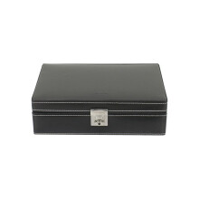 Friedrich23 - Porta orologi, London, pelle, 10 orologi, nero