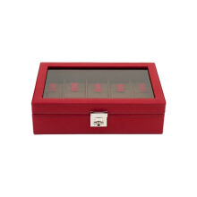 Friedrich23 - Porta orologi, Cordoba, pelle, 10 orologi, rosso 26215-4