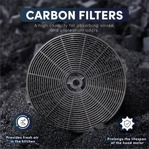 Charcoal Filter for Range Hood, Compatible with CFK1-TM, Range Hood Replacement Filter, Set of 2, 1