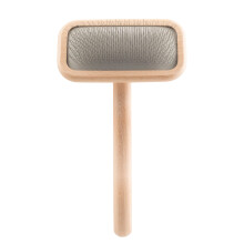 Mark II Slicker Brush, Groom Like a Professinal, Stainless Steel P, Beech Wood Body, Ground and Polished Tips, Small Ref:Pfm