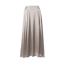 (L, Khaki) Skirts for Women High Waist Skirt Elegant Midi Satin Khaki S