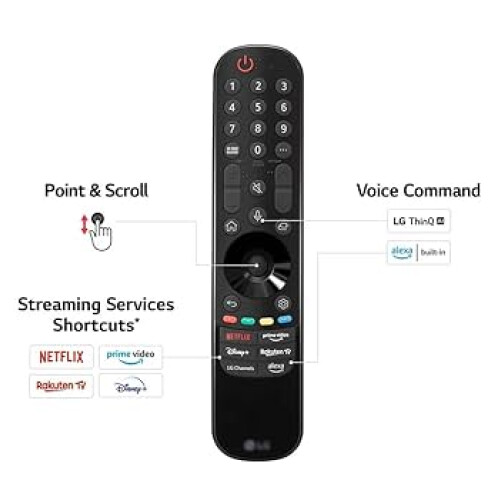 Genuine LG MR23GA Magic Remote with Voice, Motion Pointer, Scroll Wheel and Quick-Access Apps (2023 LG Smart TVs)