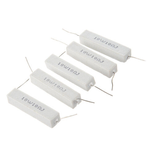 5 Stueck Keramik-Zement Leistungswiderstand 10W10Ω 1