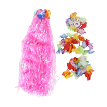 Hawaiian Tropisch Hula Luau Grass Tanzen Rock und BH-Set - Rosa