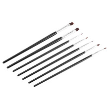 7x Acryl UV Gel Nagel Pinsel Set Gelpinsel Buerste Nail Art Design Pen Schwarz