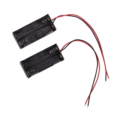 (R) 2 Stueck 2-Schicht 4 x 1,5 V AAA Batterie Halter mit Drahtanschluessen - Schwarz 2