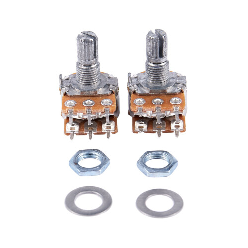2 * B50K 50K Ohm 6 Terminals Dual Linear Rotary Taper Potentiometers 1