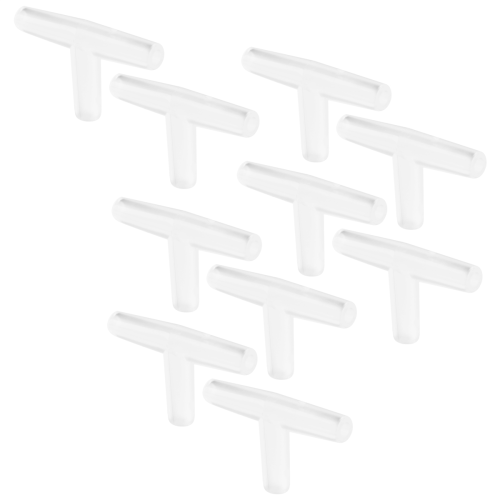 Plastic Tee Shape Aquarium 3-Way Air Valve Connectors 10 Pcs White 2