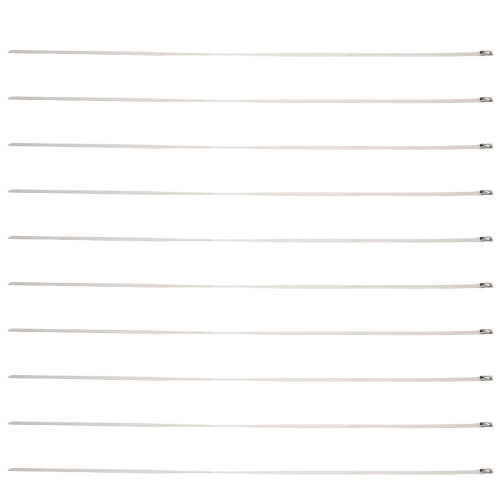 10Pcs 17.7" Stainless Steel Locking Cable Ties Silver 1