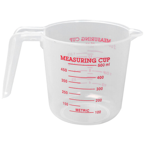 500ml Lab Measuring Jug Pitcher Plastic Handle Pour Spout Container