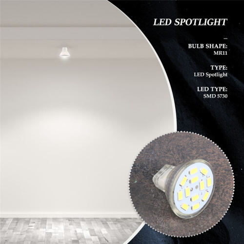 6W GU4(MR11) LED Spotlight MR11 12 SMD 5730 570 DC 12V, White 2