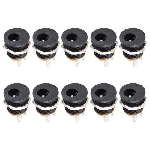 10 Pcs 3-terminal Soldering 2.1mm x 5.5mm Female Power Jack DC Socket 2