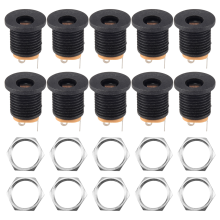 10 Pcs 3-terminal Soldering 2.1mm x 5.5mm Female Power Jack DC Socket