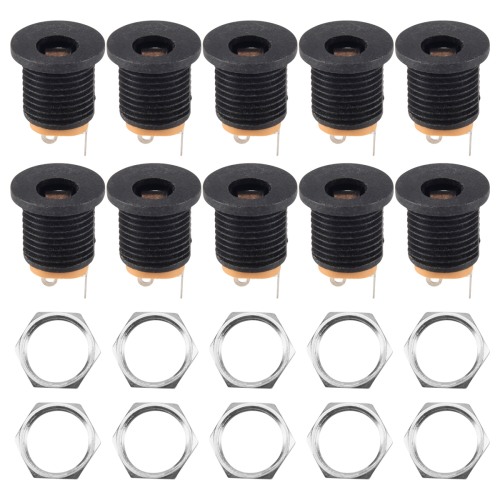10 Pcs 3-terminal Soldering 2.1mm x 5.5mm Female Power Jack DC Socket 1