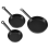 1/12 Scale 3pcs Dollhouse Miniature Frying Pans Cooking Pot Black 3