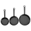 1/12 Scale 3pcs Dollhouse Miniature Frying Pans Cooking Pot Black 4