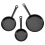 1/12 Scale 3pcs Dollhouse Miniature Frying Pans Cooking Pot Black 2