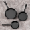 1/12 Scale 3pcs Dollhouse Miniature Frying Pans Cooking Pot Black 8