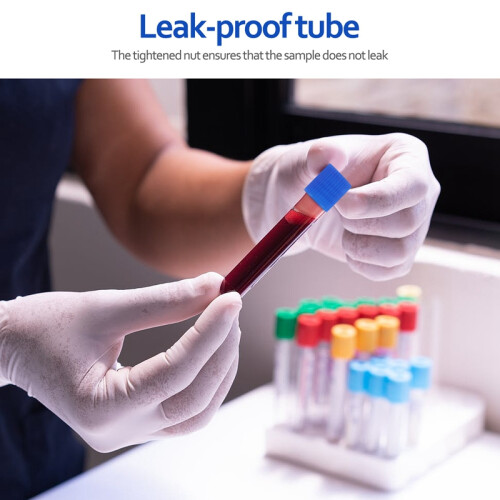 50x Plastic Graduated Cryovial Test Tube Sample Pipe With Seal Cap 2