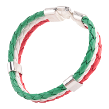 Italienische Flagge Armreif fuer Herren Damen,Gruen Rot(21.5cm)