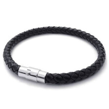 Schmuck Armband, fuer Herren Damen, Schwarz(Breite 6mm - Laenge 23cm)