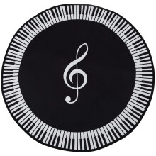 Neue Musik Symbol Klavier Taste Schwarz Runde Rutschfeste Hause Schlafzimmer Matte Boden Dekoration
