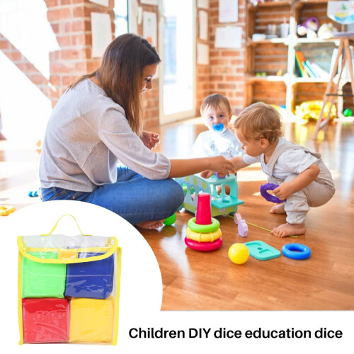 DIY Education Playing Dice,Photo Pocket Foam Stacking Blocks-Set Of 4 2