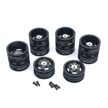 Doppel Rad Metall Felgen Nabe für B16 B36 Q63 Q64 6X6 6WD 1/16 RC Auto Upgrade ZubehöR Teile, Schwarz