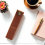 Leather Pen Pouch Holder Single Bag Case with Snap Button-Brown 5