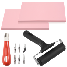 Stempel Herstellung Kit, Block Druck Werkzeug Satz, Linoleum mit 6 Typ Klingen, Transparent Papier zum Basteln Von Stempeln
