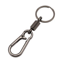 Robuster Karabiner Schlüssel Anhänger Ring Polierter Business Taillen Anhänger, Schwarz