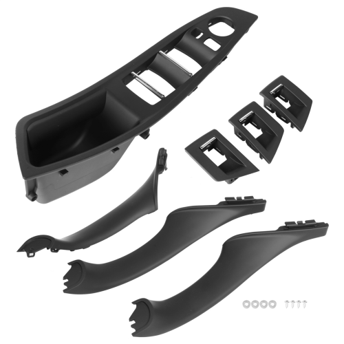 RHD Car Interior Door Handle Panel Pull Trim Cover Black 2