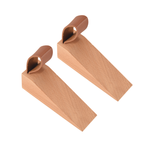 Wooden Door Stopper, Solid Wood Non-Slip Wedges, Sturdy 2