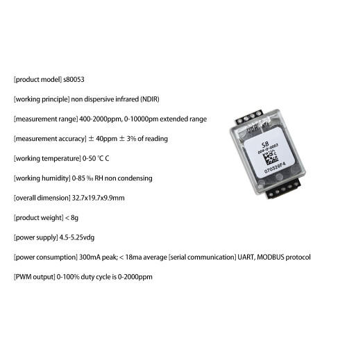 für S8 004-0-0053 S8-0053 Infrarot CO2 Kohlen Dioxide Sensor 0053 2