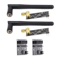 2 StüCk NRF24L01+PA+LNA Transceiver mit SMA Antenne 2,4 GHz 1100M + NRF24L01 Kabellos für